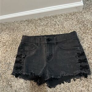 Express black Jean shorts with side detail